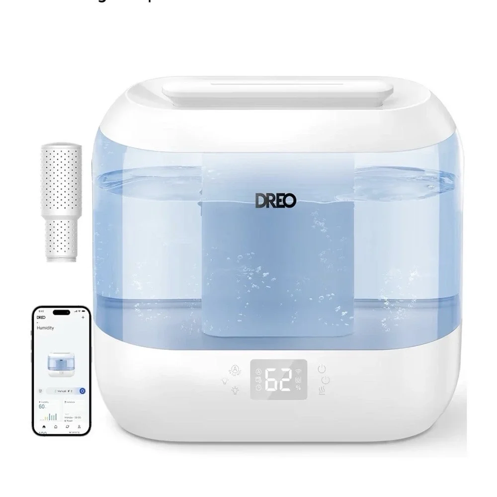 4L Smart Humidifiers for Bedroom, Quiet Supersized Cool Mist Ultrasonic Humid...